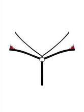 Mettia Sexy Kanten String - Zwart/Rood - PlayForFun